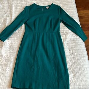 J. Crew Factory Green Long Sleeve Dress